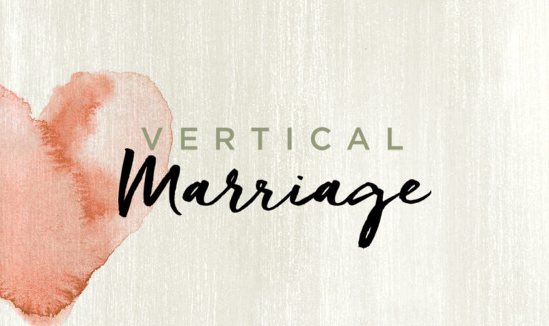 Vertical Marriage graphic with heart background